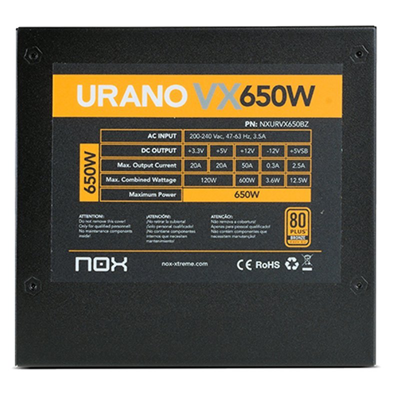 Infortisa Image 3 - NOX Fuente Alimentación Urano VX 650W 80+ BRONZE