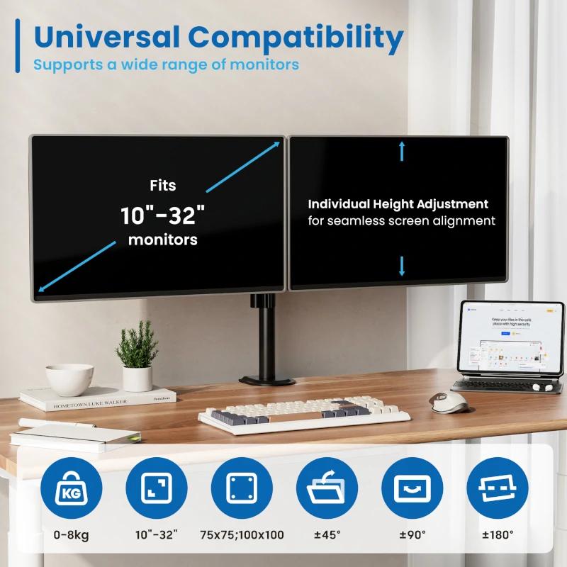 Infortisa Image 1 - EWENT EW1512 Soporte mesa 2 monitor 13-32"