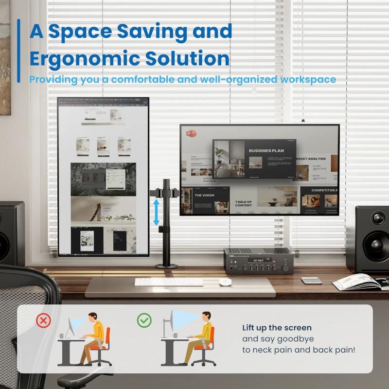 Infortisa Image 2 - EWENT EW1512 Soporte mesa 2 monitor 13-32"