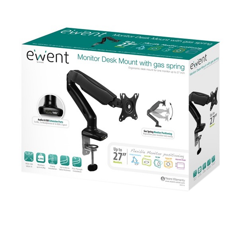 Infortisa Image 3 - EWENT EW1515 Sop.TV Mesa Gas 1 Moni.27"-34" USB-Mi