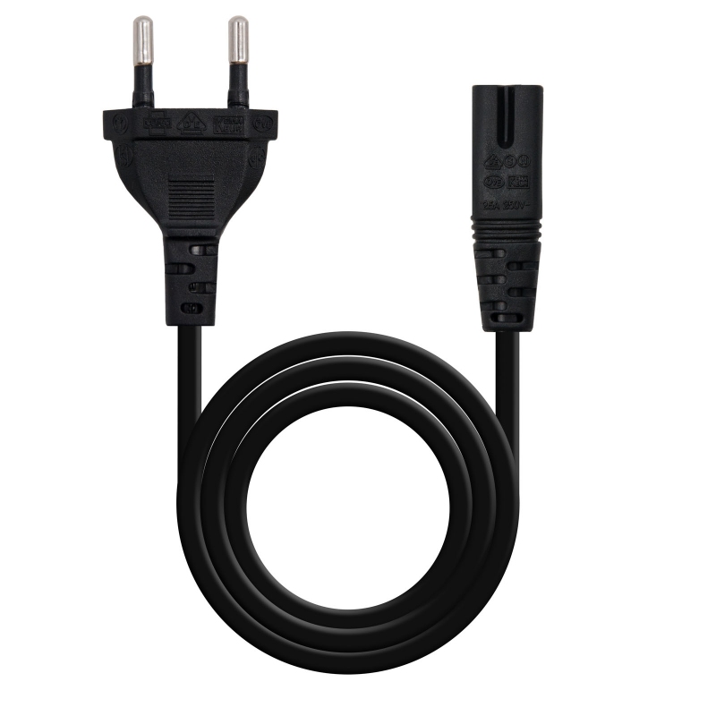 Infortisa Image 1 - Nanocable Cable Alim. forma 8 CEE7/16/M-C7/H, 1.5m