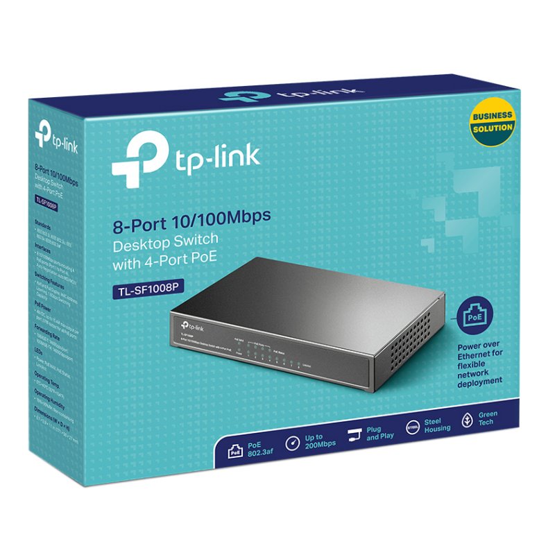 Infortisa Image 1 - TP-LINK TL-SF1008P Switch 8x10/100Mbps 4xPoE Metal