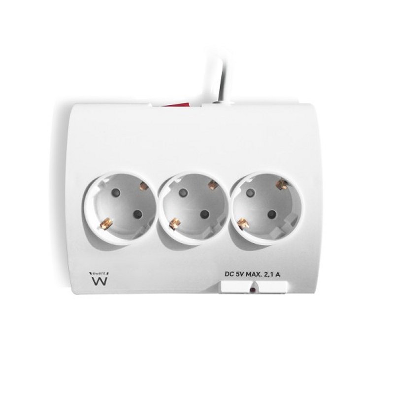 Infortisa Image 2 - EWENT EW3935 Regleta 5 Schuko + 2 usb 2.1A