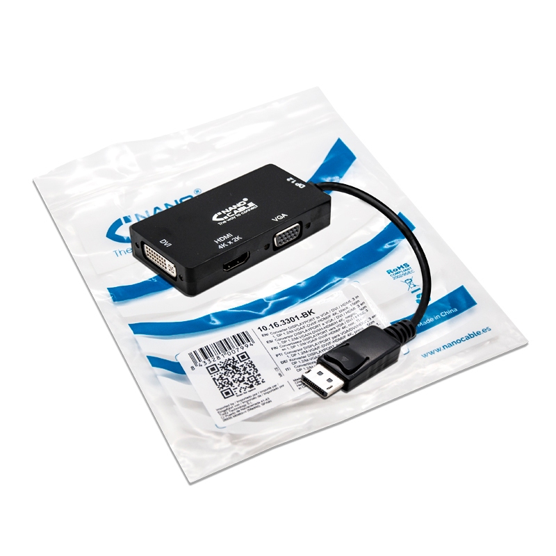 Infortisa Image 1 - Nanocable Conversor Displayport  A VGA/DVI/HDMI