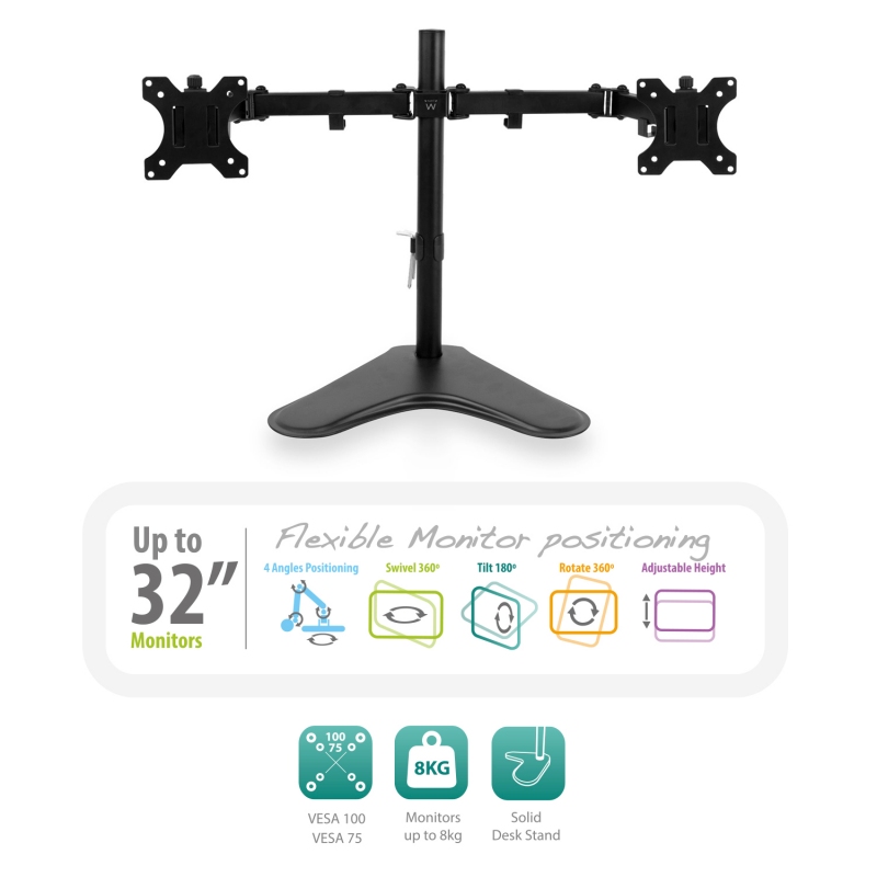 Infortisa Image 1 - EWENT EW1536 Soporte Sobremesa 2xMonitores 32" VES