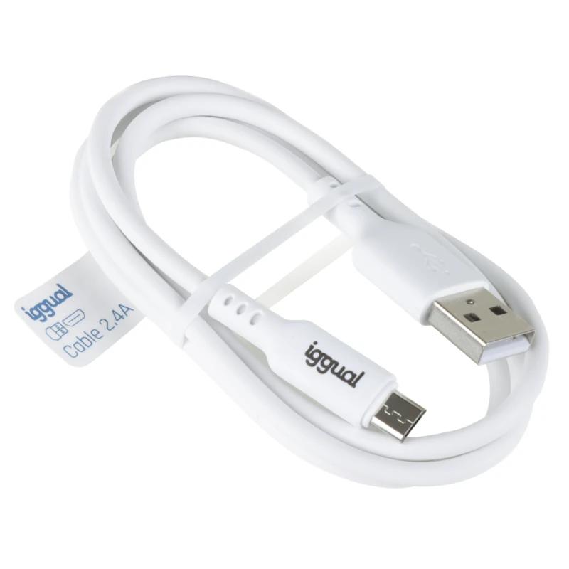 Infortisa Image 1 - iggual cable USB-A/micro-USB 100 cm blanco