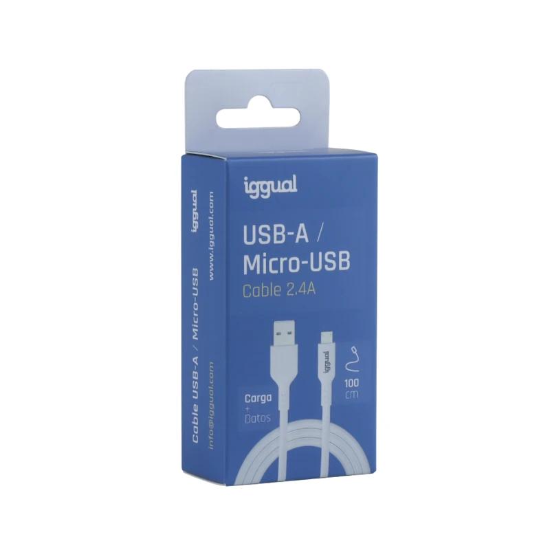 Infortisa Image 2 - iggual cable USB-A/micro-USB 100 cm blanco