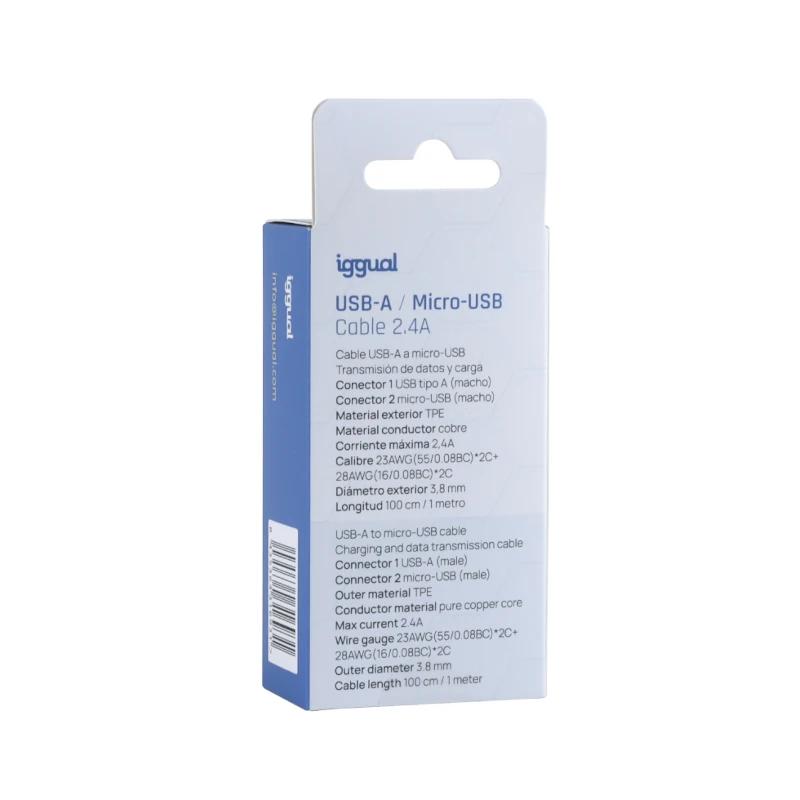 Infortisa Image 3 - iggual cable USB-A/micro-USB 100 cm blanco