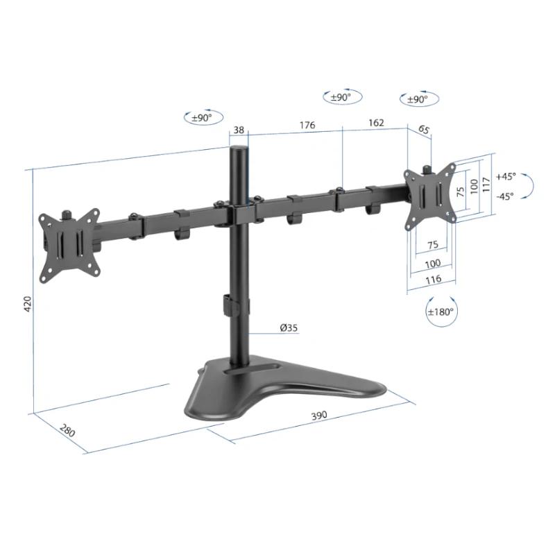 Infortisa Image 3 - iggual SSM02 Soporte sobremesa 2 monitores 13"-32"