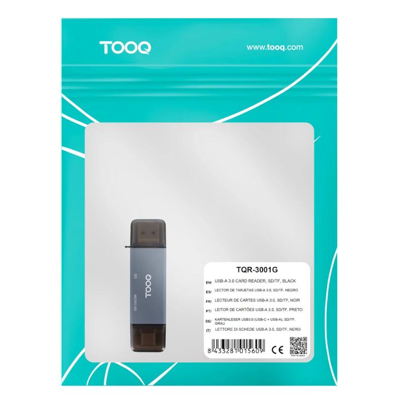 Infortisa Image 1 - Tooq TQR-3001G Lector USB3.0 (USB-C+USB-A) SD/TF