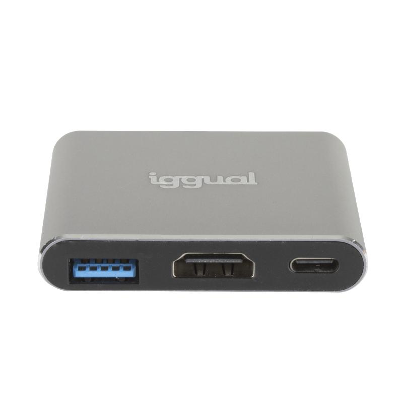 Infortisa Image 2 - iggual Hub tipo C 3 en 1 HDMI USB3.0 PD100W
