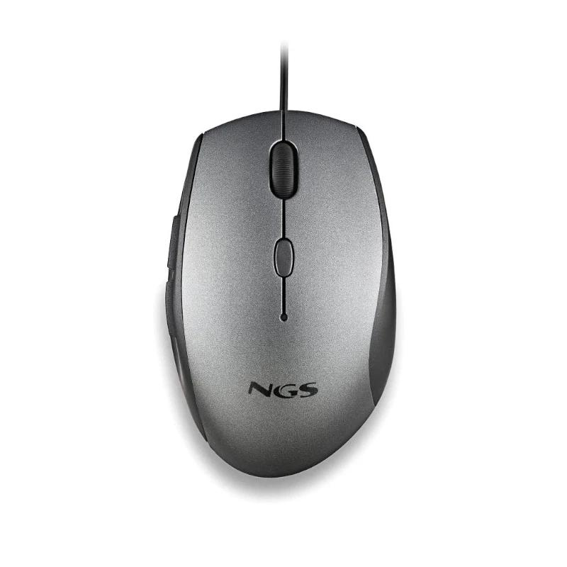 Infortisa Image 2 - NGS WIRED ERGO SILENT MOUSE + USB TYPE C ADAP GRAY