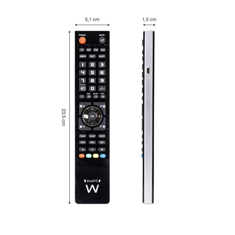 Infortisa Image 2 - EWENT EW1570 Mando TV 4 en 1 programable x cable