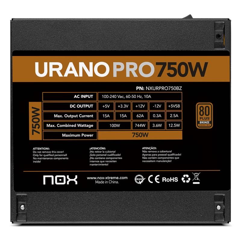 Infortisa Image 3 - NOX Fuente ATX Urano PRO 750W Bronze