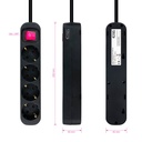 Infortisa Image 1 - Nanocable Regleta 4 tomas con interruptor Negro