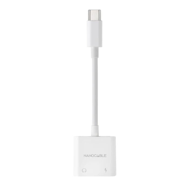 Infortisa Image 1 - Nanocable Adaptador USB-C a Jack+USB-C/H PD 60W
