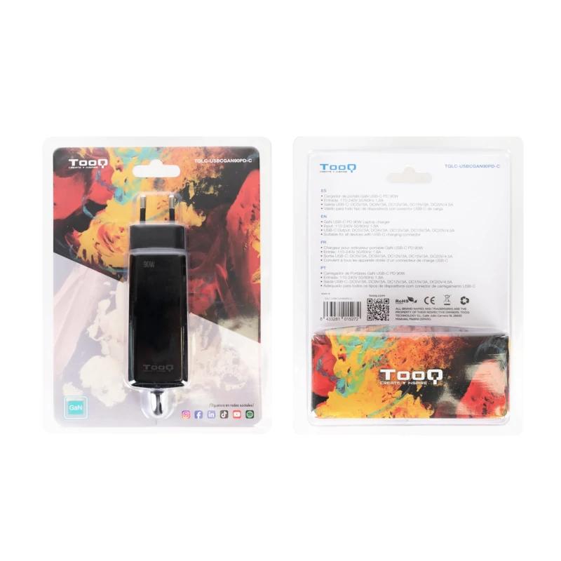 Infortisa Image 3 - Tooq Cargador portátil GAN USB-C PD 90W Cúbico