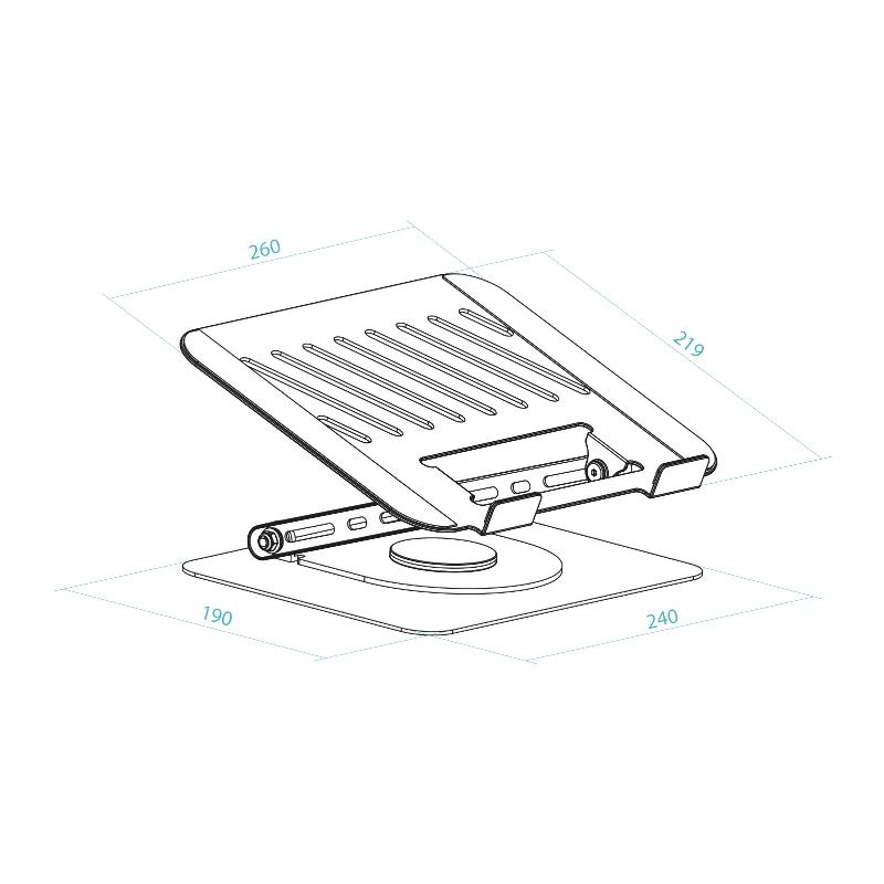 Infortisa Image 1 - Tooq Soporte mesa 360º dispositivos 11-17" Gris