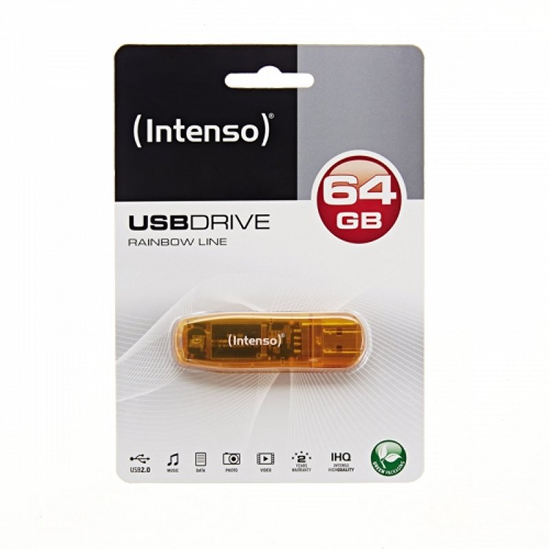 Infortisa Image 2 - Intenso 3502490 Lápiz USB 2.0 Rainbow 64GB Naranja