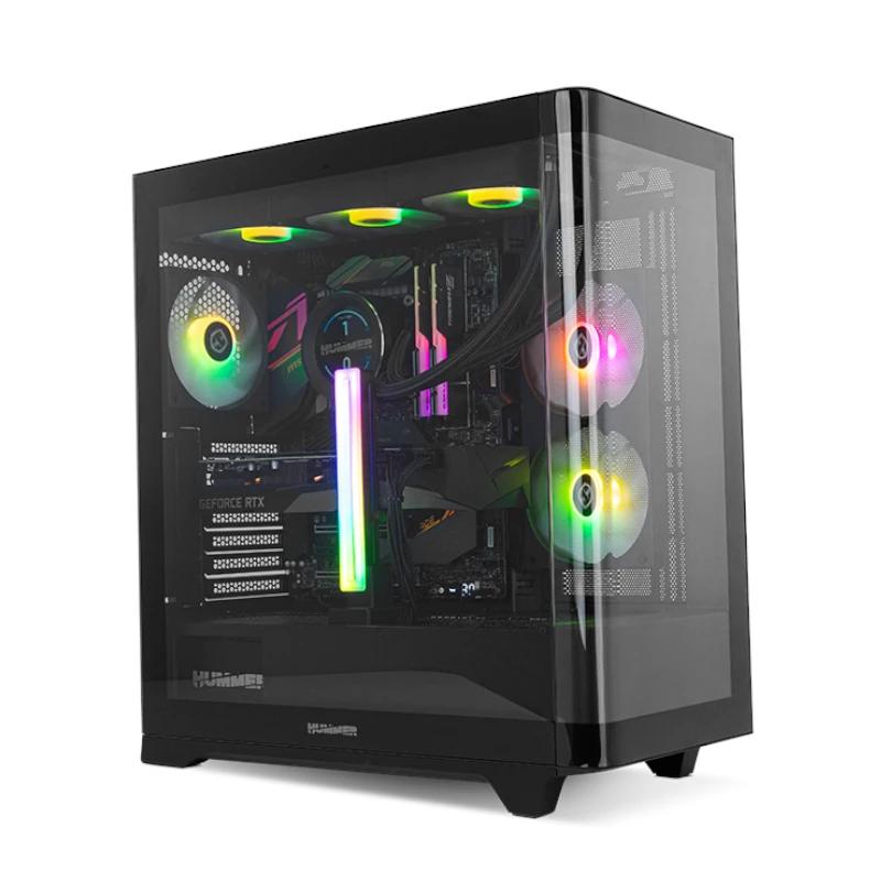 Infortisa Image 1 - NOX Semitorre HUMMER ETHER Cristal Curvo Negro