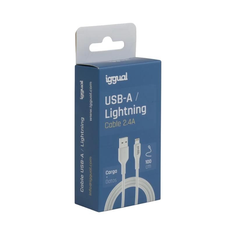Infortisa Image 2 - iggual cable USB-A/Lightning 100 cm blanco