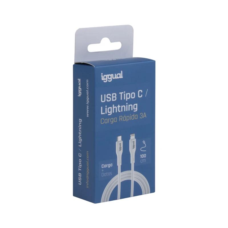 Infortisa Image 2 - iggual cable USB-C/Lightning 100 cm blanco Q3.0 3A