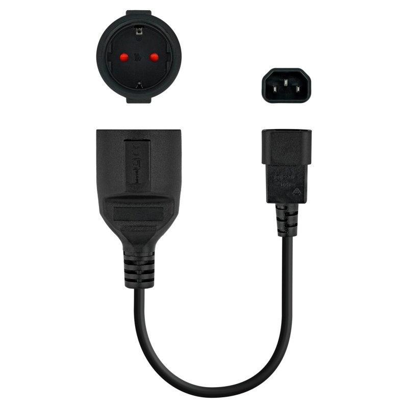 Infortisa Image 1 - Nanocable Cable Adaptador C14/M a CEE7/H, 25cm