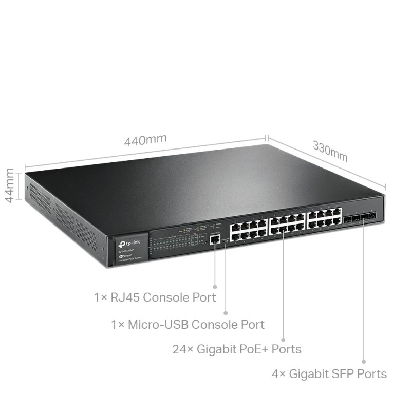 Infortisa Image 1 - TP-Link SG3428MP Switch 24xGB PoE L2 4xSFP Rack