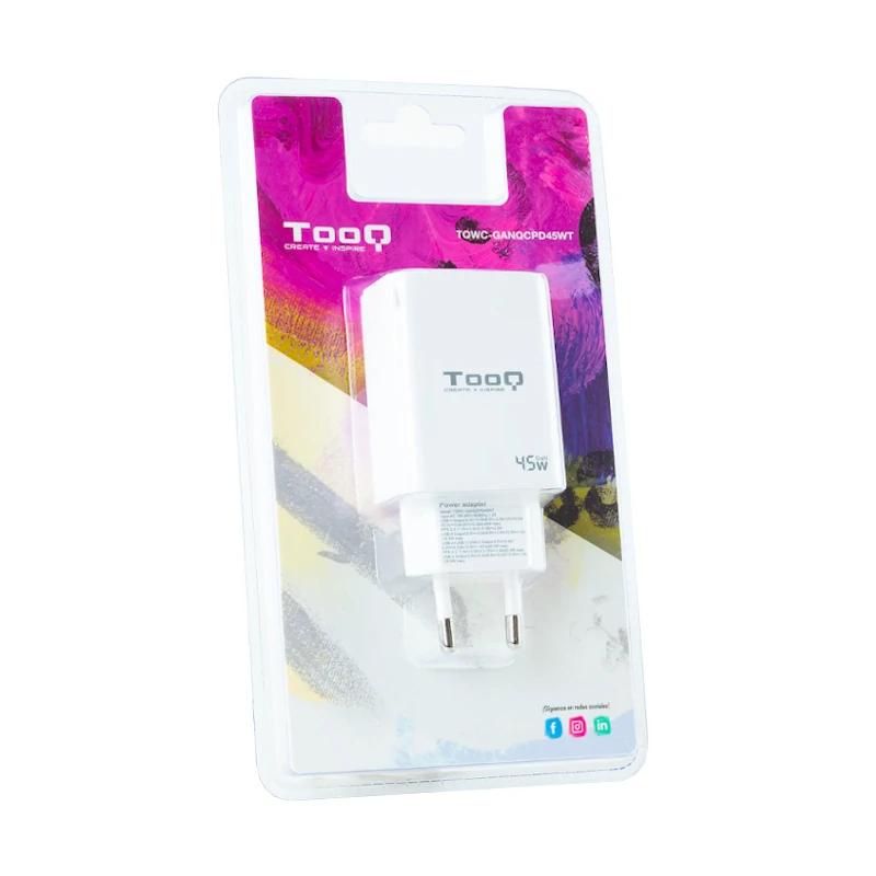 Infortisa Image 1 - Tooq Cargador pared GAN USB-C/PD+USB-A/QC 45W