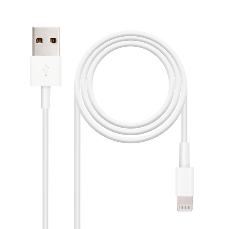 Infortisa Image 1 - Nanocable Cable de datos/carga LIGHTNING/USB 1 M
