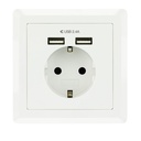 Infortisa Image 1 - Nanocable Base de enchufe pared schuko+2USB 2.4A