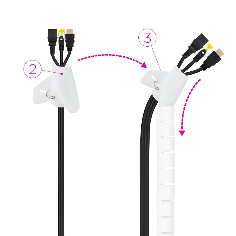 Infortisa Image 2 - Nanocable Organizador cables flex. 25mm 1 M Blanco