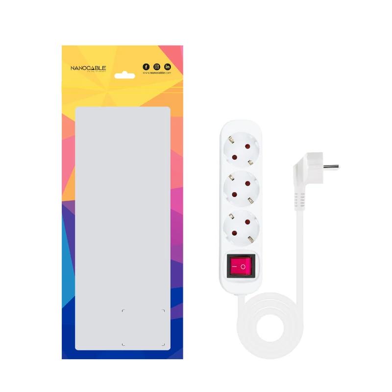 Infortisa Image 2 - Nanocable Regleta 3 Tomas Interruptor Blanco