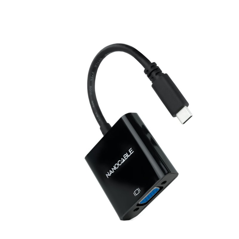 Infortisa Image 1 - Nanocable Conversor USB-C/M a VGA/H Negro 10cm