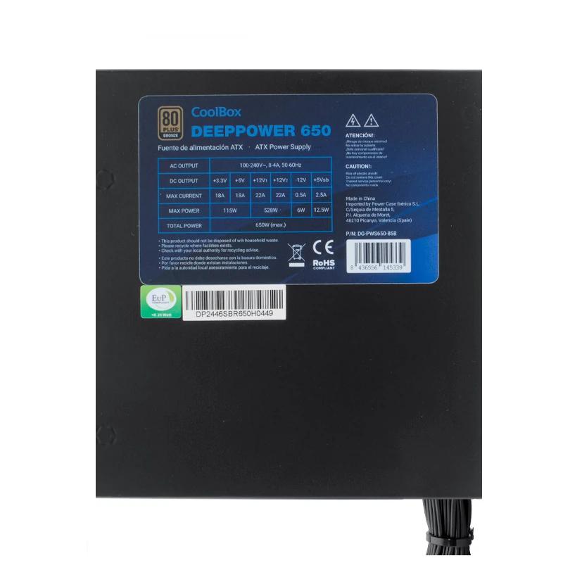 Infortisa Image 2 - Coolbox Gaming Fuente Al. DeepPower 650w 80+bronze