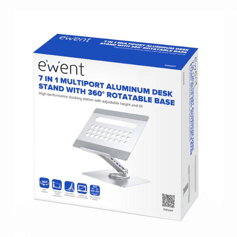 Infortisa Image 2 - EWENT Soporte Giro 360º y DockingStation 7 en 1