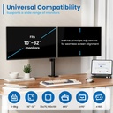 Infortisa Image 1 - EWENT EW1512 Soporte mesa 2 monitor 13-32"