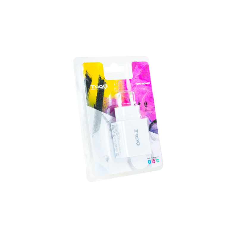 Infortisa Image 3 - Tooq Cargador de pared doble USB-C PD+ USB A
