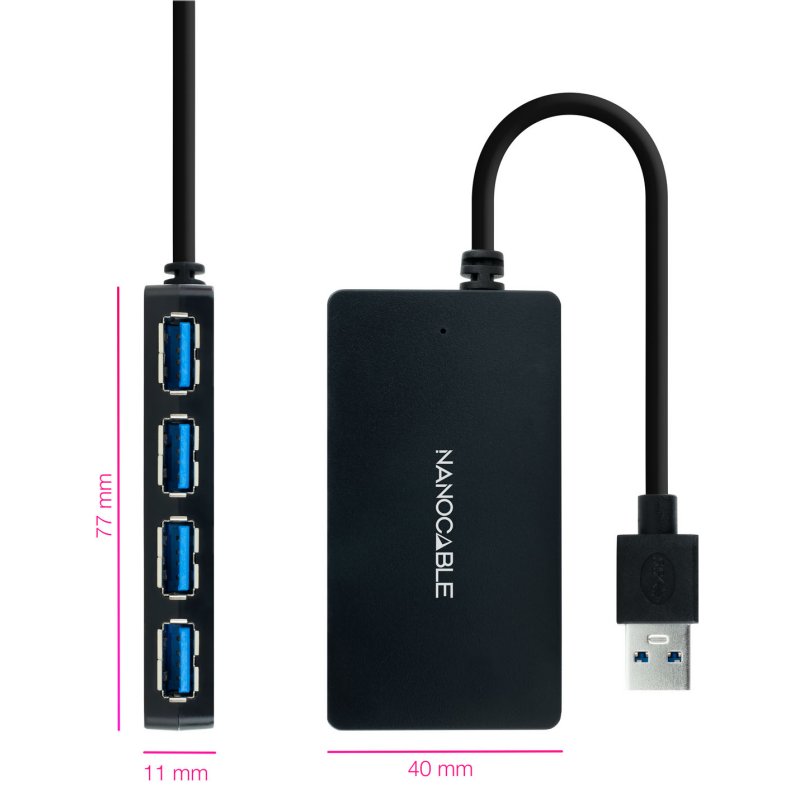Infortisa Image 1 - Nanocable Hub USB 3.0 con 4 Puertos de USB 3.0