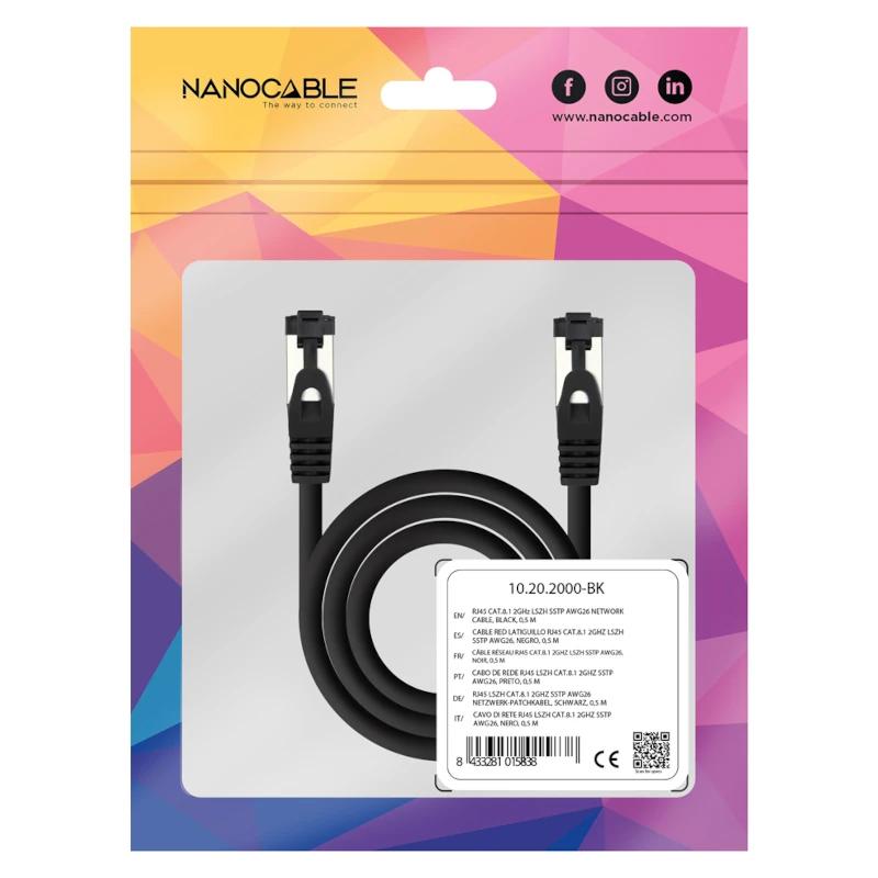 Infortisa Image 3 - Nanocable Cable red Cat. 8.1 2GHZ SSTP Negro 0,25m