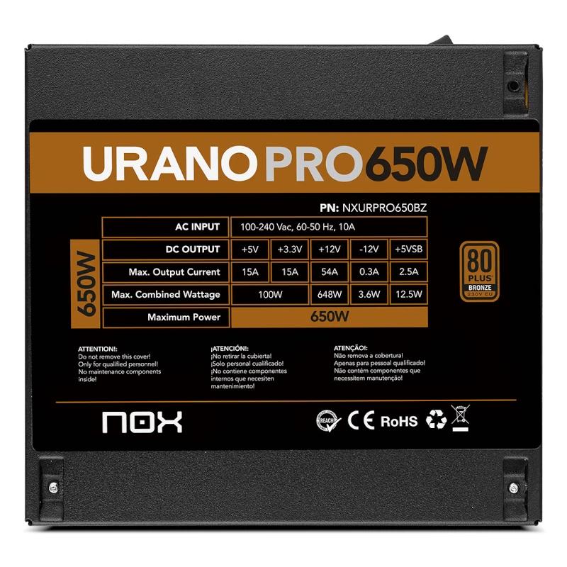 Infortisa Image 3 - NOX  Fuente ATX Urano PRO 650W Bronze
