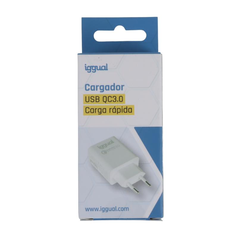 Infortisa Image 1 - iggual Cargador 1xUSB-A carga rápida QC3.0 18W