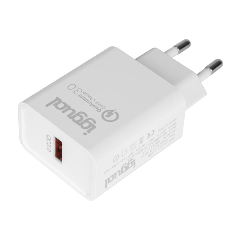 Infortisa Image 3 - iggual Cargador 1xUSB-A carga rápida QC3.0 18W