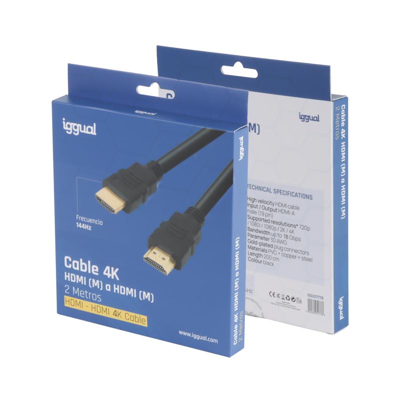 Infortisa Image 1 - iggual Cable HDMI - HDMI 2.0 4K@60Hz 2 metros