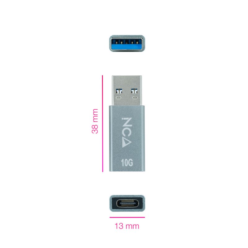 Infortisa Image 1 - Nanocable Adaptador USB-A/M 3.1 GEN2 a USB-C/H