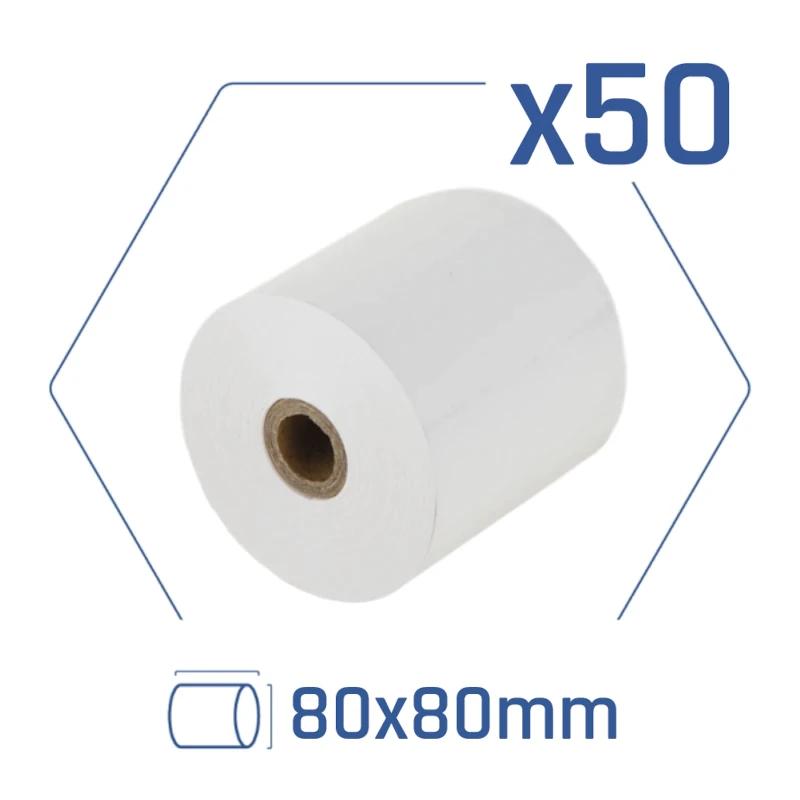 Infortisa Image 1 - iggual Caja 50 rollos papel térmico sin BPA 80x80