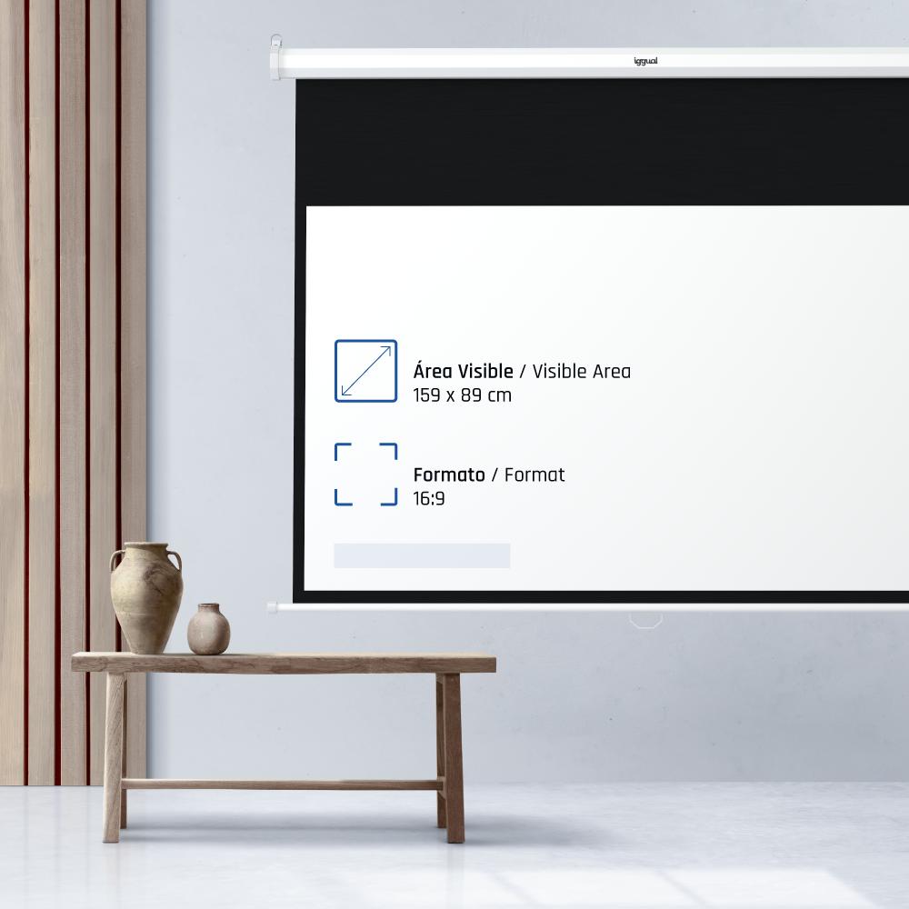 Infortisa Image 2 - iggual Pantalla manual 16:9 72" 159x89 cm