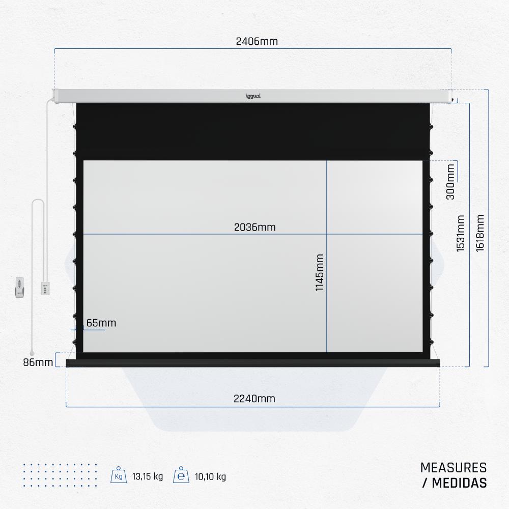 Infortisa Image 1 - iggual Pantalla eléc tensionada 16:9 92" 203x114cm