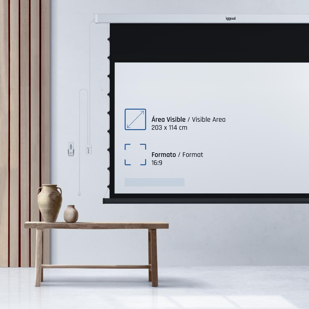 Infortisa Image 3 - iggual Pantalla eléc tensionada 16:9 92" 203x114cm