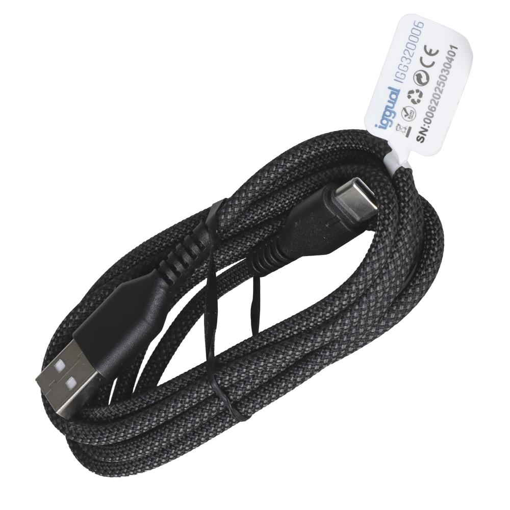 Infortisa Image 2 - iggual Cable USB-A a tipo C 3A 180 cm trenzado